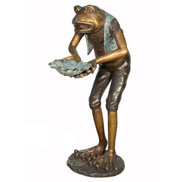 Bronze Frog holding Shell