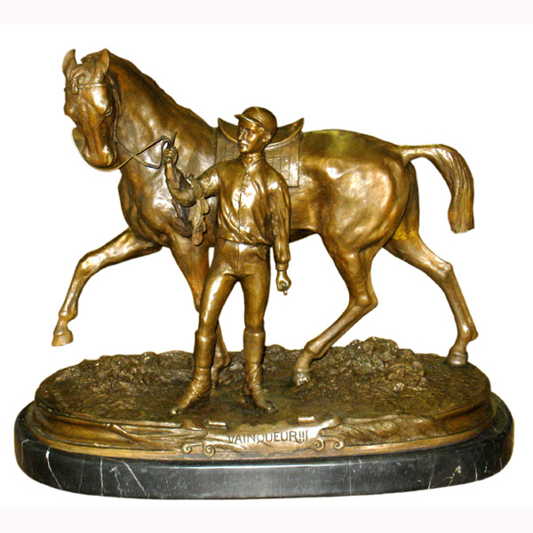 Bronze Jockey with Horse