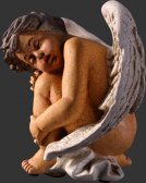 Sleeping Cherub Antique Cracked Finish / Fiberglass