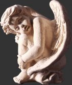 Sleeping Cherub Roman Stone Finish / Fiberglass