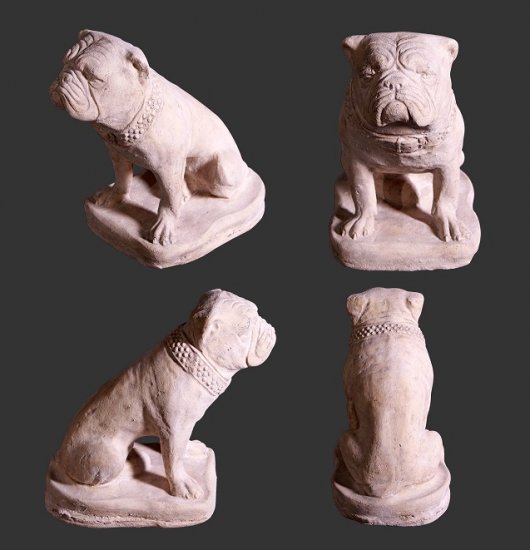 Bulldog Statue / Roman Stone Finish - Click Image to Close