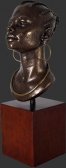 African Head on Square Base / Fiberglass