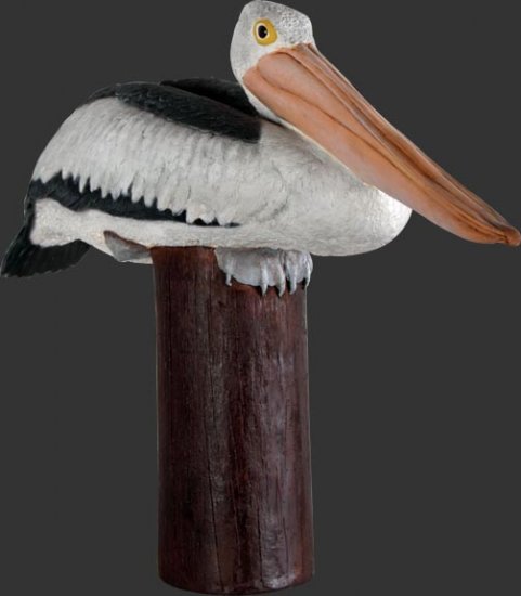 Pelican On Post / Fiberglass - Click Image to Close