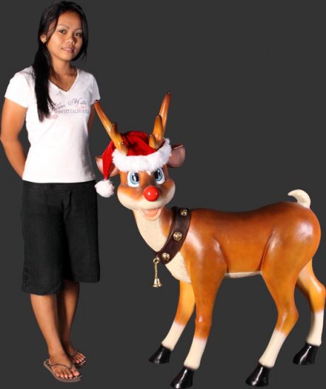 Fiberglass Funny Standing Reindeer - Click Image to Close