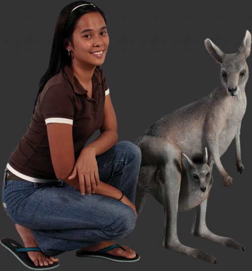 Kangaroo with Joey 3ft. - Click Image to Close