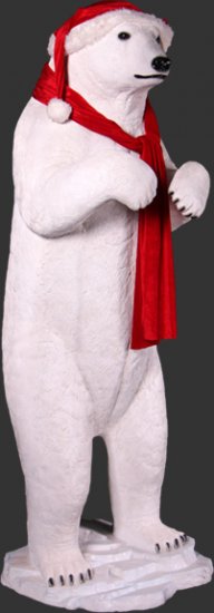 Standing Xmas Polar Bear - Click Image to Close