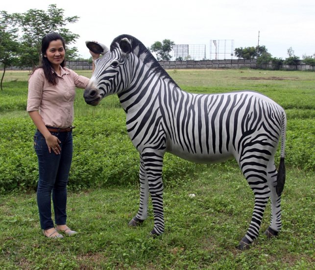 Life-size Zebra Figurine 5 ft. - Click Image to Close