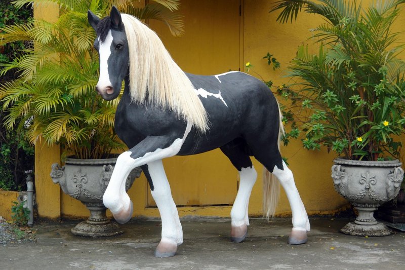 Piebald Horse (black and white) 6ft.