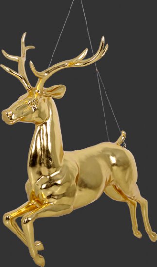 Hanging Reindeer - Gold - Click Image to Close