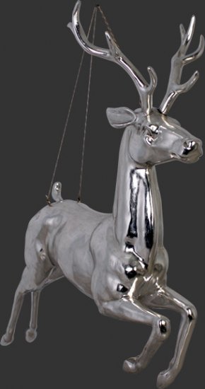 Hanging Reindeer - Silver - Click Image to Close