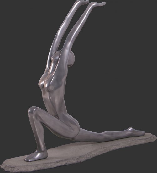 Yoga Worship Pose State - Polished Aluminum - Click Image to Close