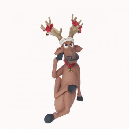 Funny Reindeer Sitting with Crosslegs - Click Image to Close