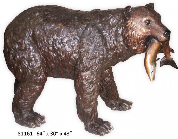 Bronze Bear with Fish - Click Image to Close