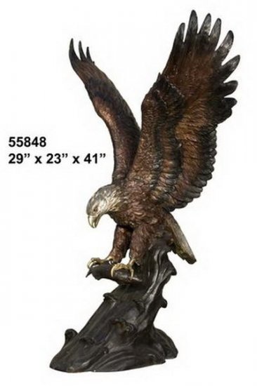 Bronze Eagle Catching Fish Statue - Click Image to Close