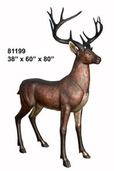 Bronze Deer Buck Statue - Click Image to Close
