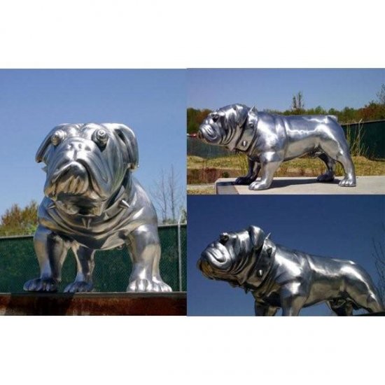 ' Silver Patina Finish Bulldog ' - Click Image to Close