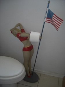American Flag Girl Toilet paper Holder