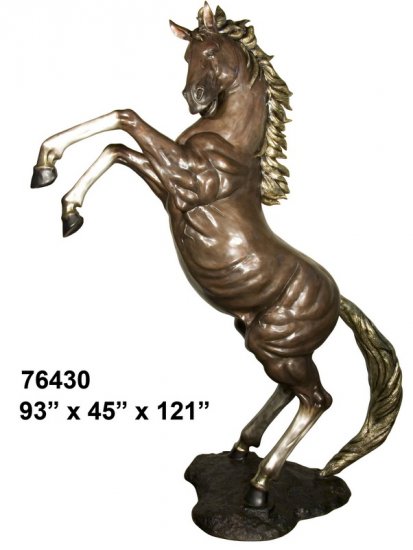Bronze Rearing Horse 10 Ft. - Click Image to Close
