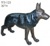 Bronze German Shepherd Dog Statue