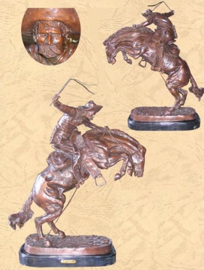 Bronze Bronco Buster "Remington" - Click Image to Close