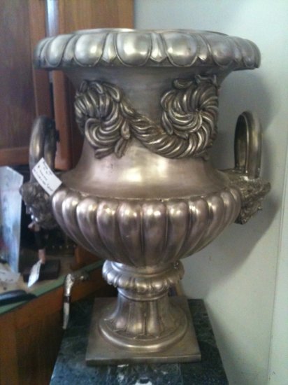 Silver Coated Bronze Urn - Click Image to Close