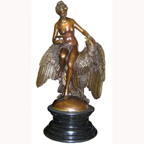 Bronze Nude Girl with Eagle - Click Image to Close
