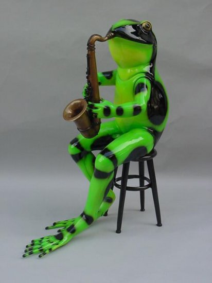 Frog with Saxophone - Click Image to Close