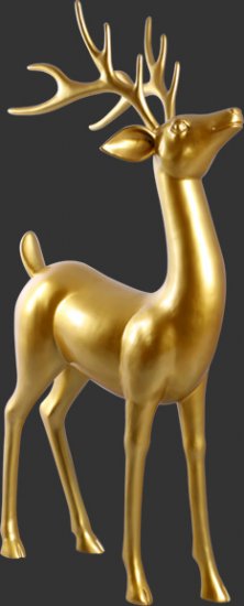 Standing Gold Reindeer - Click Image to Close