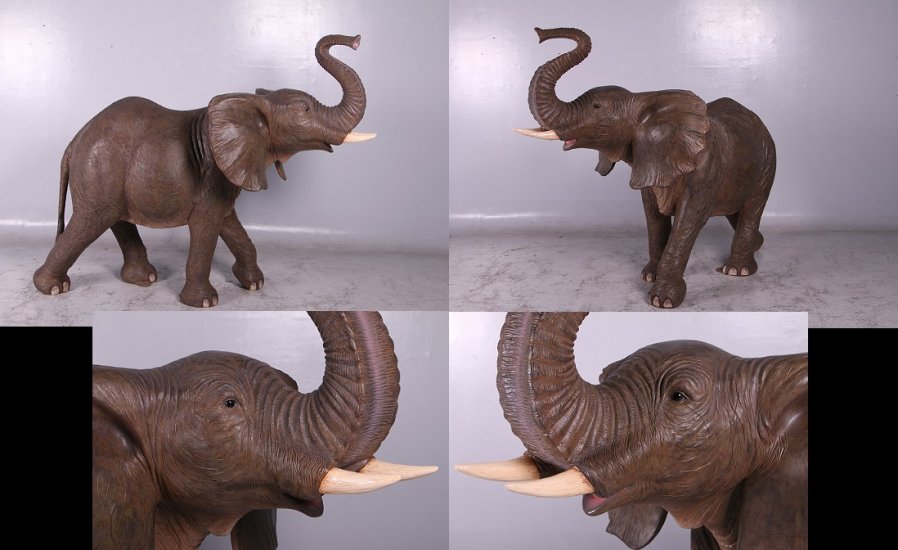 Elephant with Trunk Up 4ft. - Click Image to Close