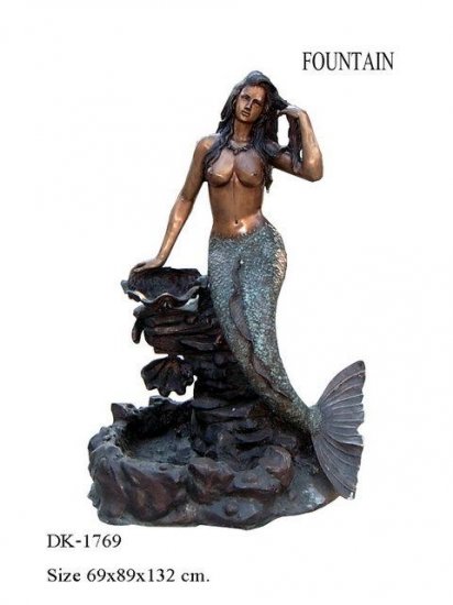 Mermaid on Rock Fountain - Click Image to Close