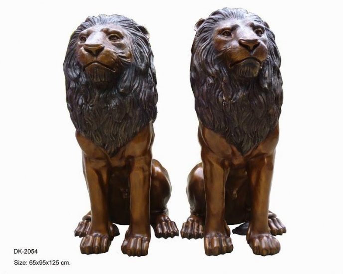 Sitting Lions 49" - Click Image to Close