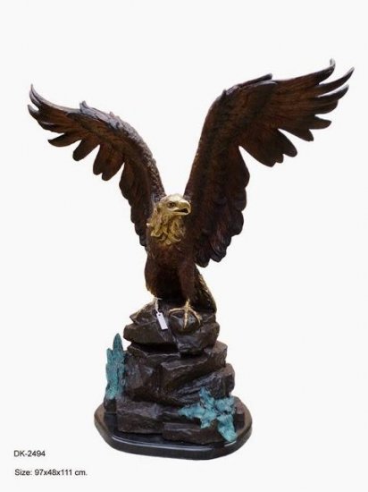 Eagle Open Wings on Rock 44" - Click Image to Close