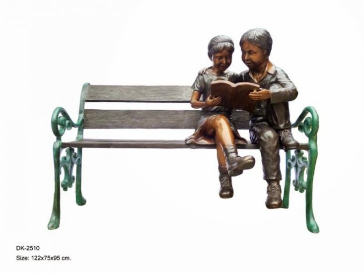 Boy & Girl on Bench - Click Image to Close