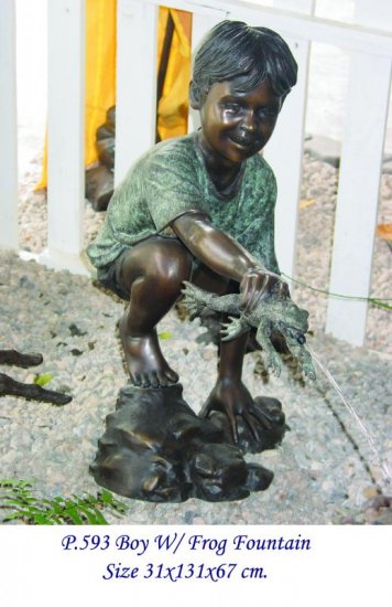 Boy with Frog Fountain - Click Image to Close