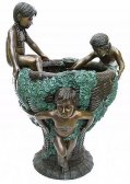 Three Kids on Bronze Basket Fountain