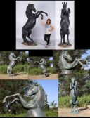 Fiberglass Rearing Black Stallion 8.5 Ft.