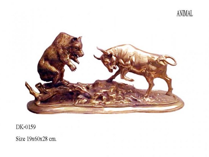 Bear Fighting Bull - Click Image to Close