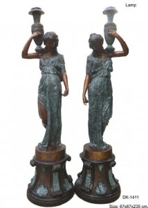 Lady Holding Vase Lamp (2 pc Set)