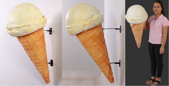 Hard Vanilla Ice Cream Cone (hangs on wall)