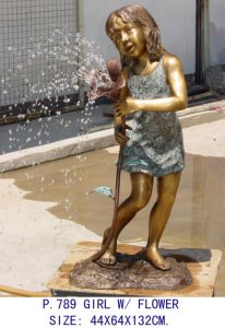 Girl with Flower Fountain