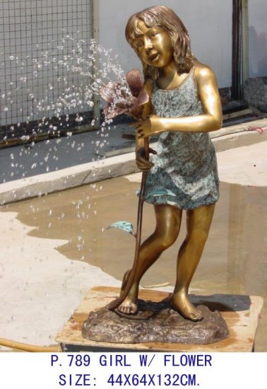 Girl with Flower Fountain - Click Image to Close