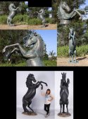 Fiberglass Bronze Finish Rearing Horse 8.5 Ft.