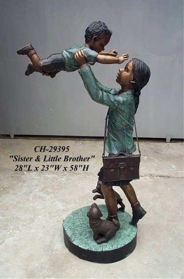 Bronze Sister and Little Brother - Click Image to Close