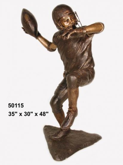 Bronze Football Player - Click Image to Close