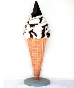 Chocolate Fudge Soft Serve Ice Cream Cone