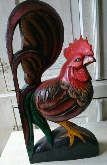 Wooden Rooster - Click Image to Close