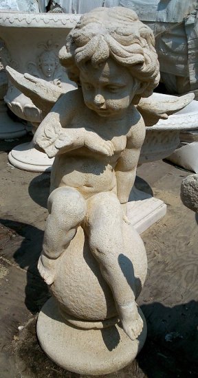 Cherub with Butterfly 3ft. - Click Image to Close