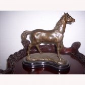 Bronze Horse with Marble Base