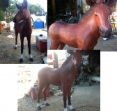 Bronze Horse with Marble Base