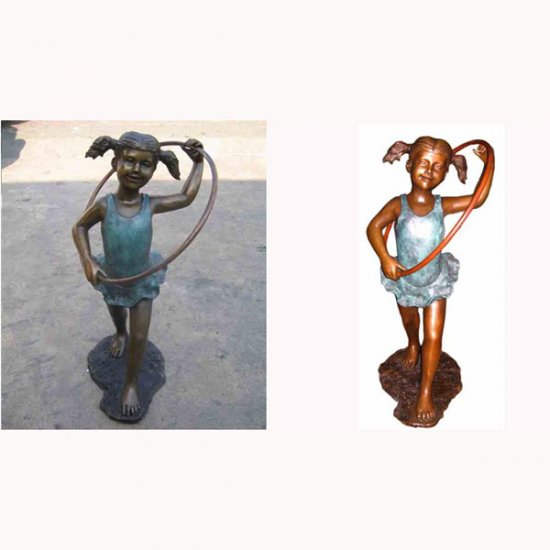 Bronze Girl with Hoola Hoop - Click Image to Close